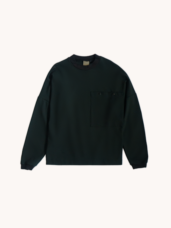 Black Oversized Pocket Sweatshirt