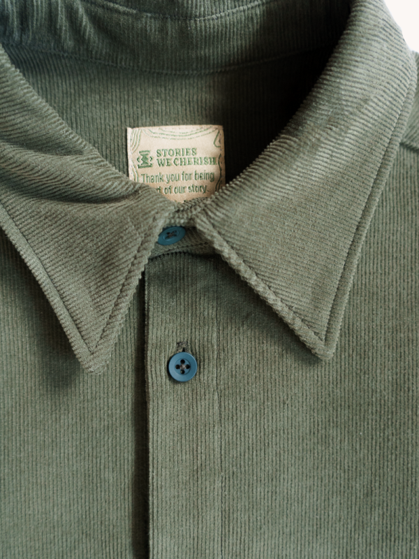 Oversized Olive Corduroy Shirt - Image 5