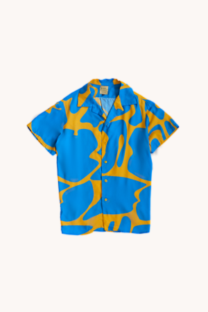 Pangolin Print Blue Cuban Collar - Medium