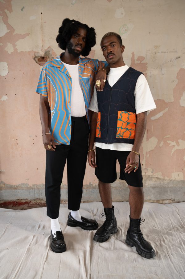 Gumboot Print Blue Cuban Collar - Image 3