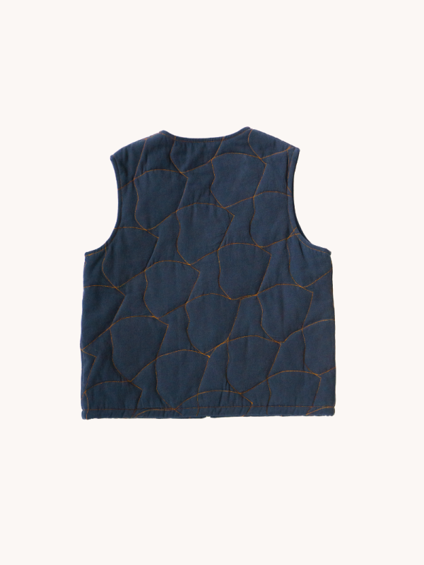 Pangolin Quilted Navy Gilet - Image 4