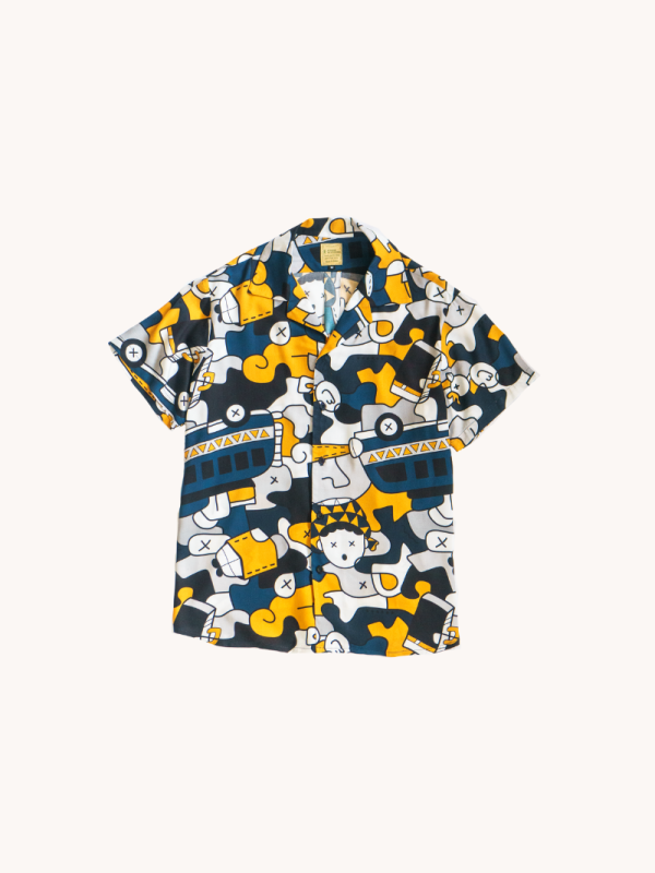 Taxi Brousse Classic Cuban Shirt - Navy