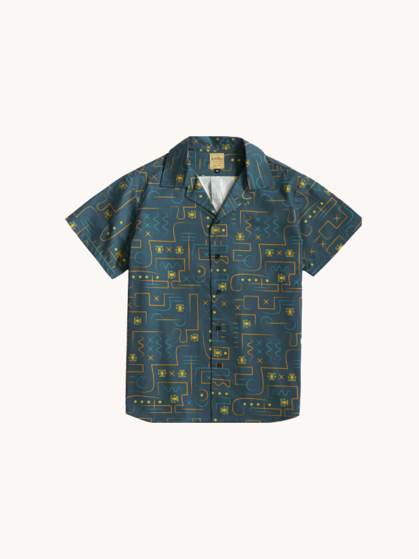 Conversations Print Blue Shirt
