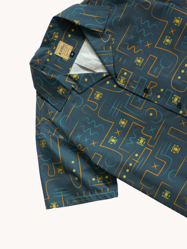 Conversations Print Blue Shirt - Image 2